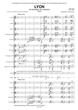Titelseite von Liszt/Heckel, LYON für Orchester